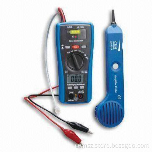 Two-in-one LAN Tester and Digital Multimeter, with Built-in Speaker on Probe